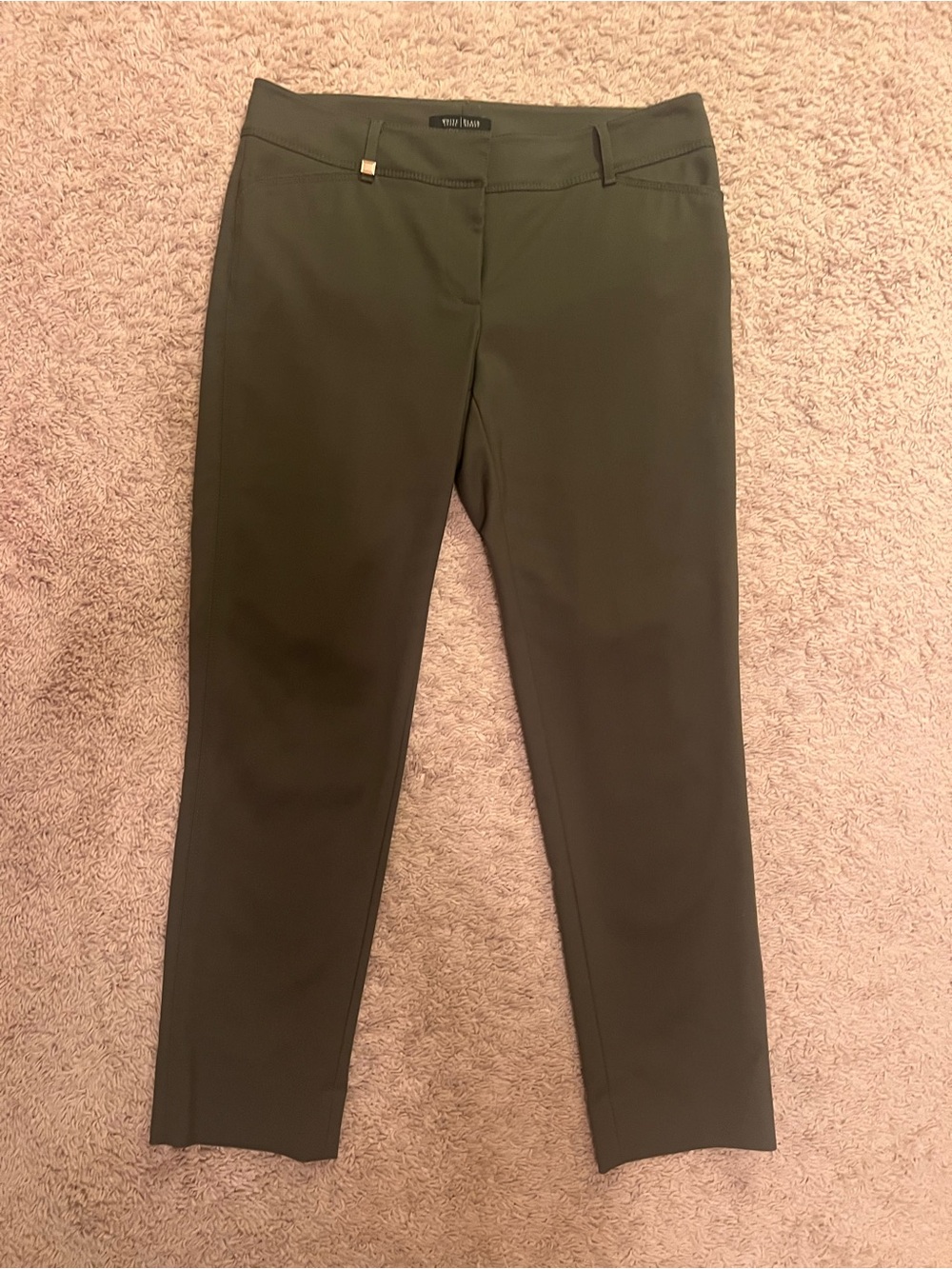 WHBM perfect form Stretch Slim-ankle Pants in Olive Green